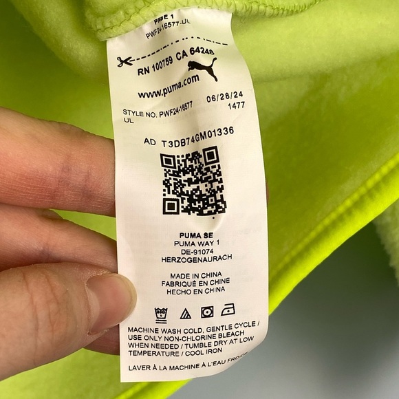 NWT Puma Womens Sherpa Fleece Jacket Neon Green Sz Large L Snap Closure Gorpcore - Picture 7 of 12